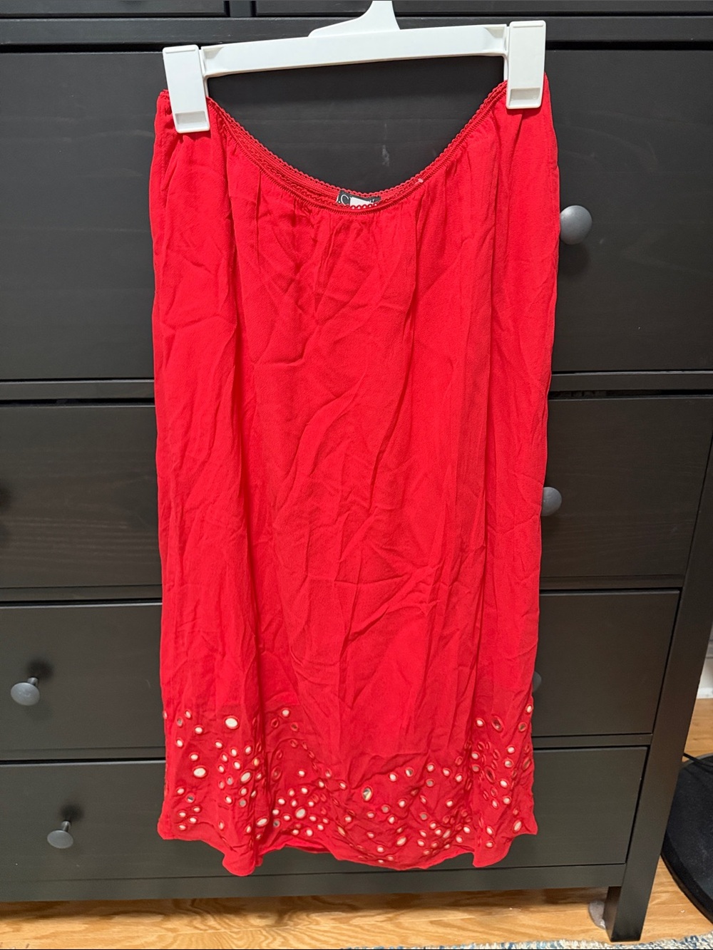 Red Embellished Women's Skirt